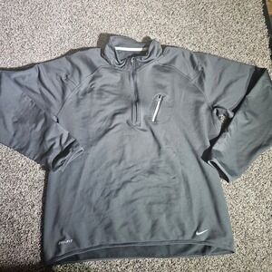 Nike Dri-FIT Mens‎ Quarter Zip Pullover Gray Training Top 413064-060 Size L